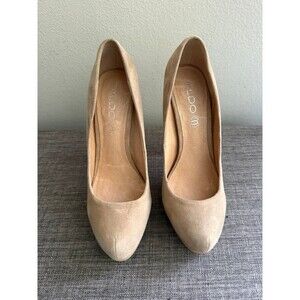 Women’s ALDO Stiletto Beige Suede Heels Size 37 US 6.5